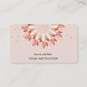 Cartão De Visita Instrutor de Meditação de Ioga Elegante de Flor Lo