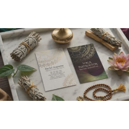 Cartão De Visita Instrutor de Meditação de Yoga Chic Mandala Preto 