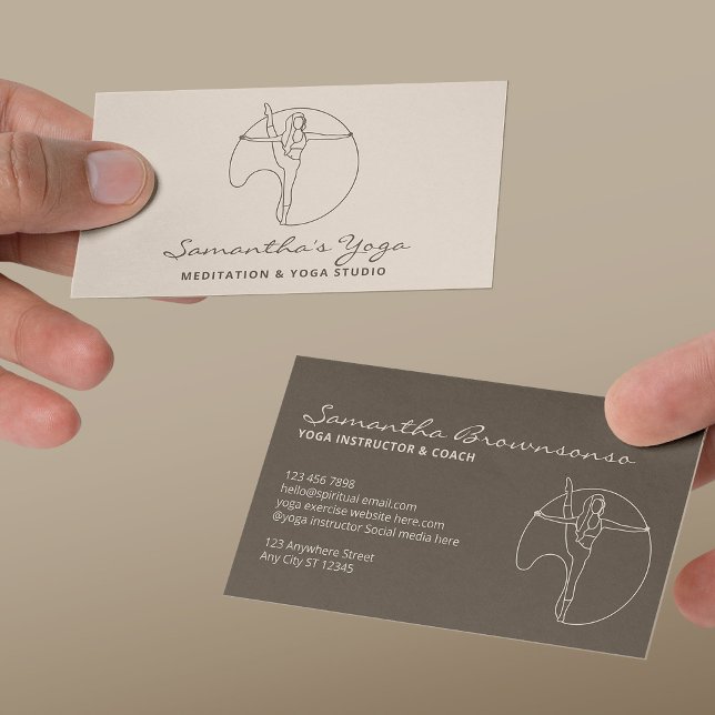 Cartão De Visita Instrutor de Meditação Ivory Gym Yoga Pilates (Ivory Gym Yoga Pilates Meditation Instructor Business Card
)
