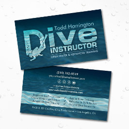 Cartão De Visita Instrutor de mergulho - Treinador de scuba