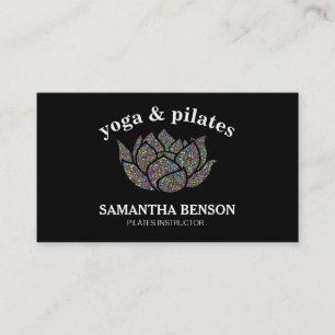 Cartão De Visita Instrutor de Pilates Yoga Professor Lótus