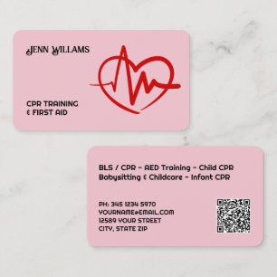 Cartão De Visita Instrutor de RCP QR Personalizado