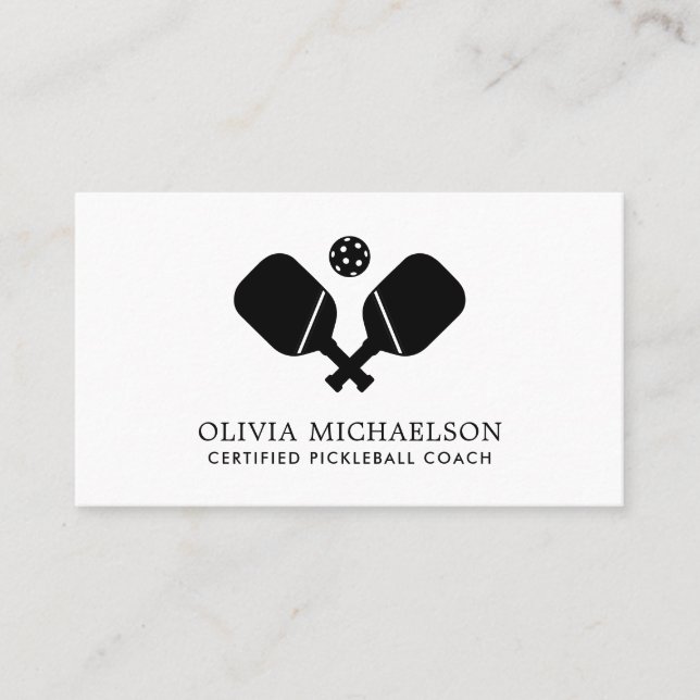 Cartão De Visita Instrutor de treinador de picleball Pro Moderno si (Frente)