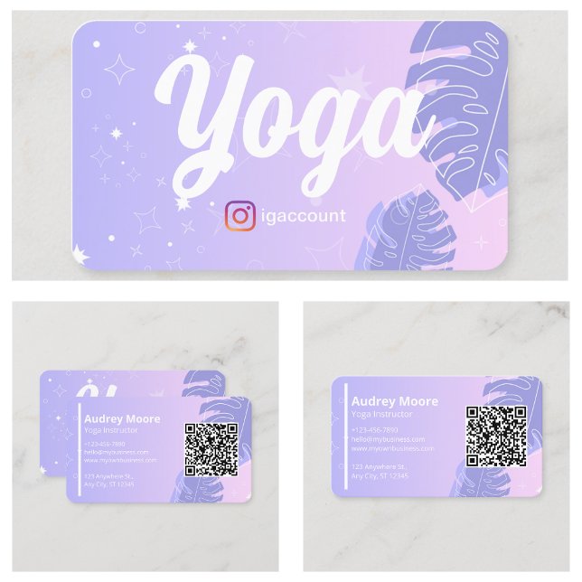 Cartão De Visita Instrutor de Yoga (Yoga Instructor Business Card
)