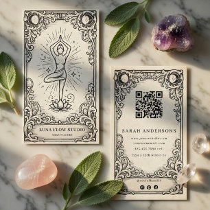 Cartão De Visita Instrutor de Yoga Celestial Lotus