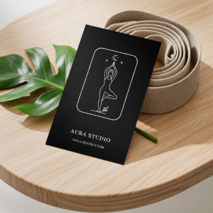 Cartão De Visita Instrutor de Yoga de Luxo Elegante