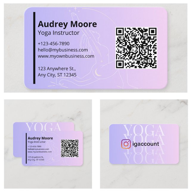 Cartão De Visita Instrutor de Yoga de Marca Pessoal (Personal Brand Yoga Instructor Business Card
)