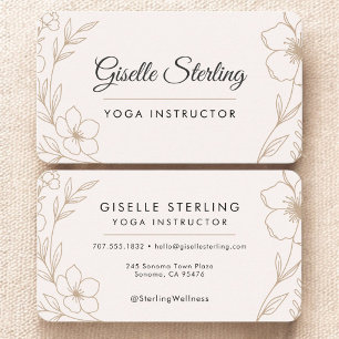 Cartão De Visita Instrutor de Yoga Floral
