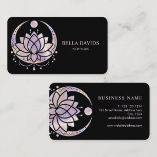 Cartão De Visita Instrutor de Yoga Floral Mandala Rosa Lótus