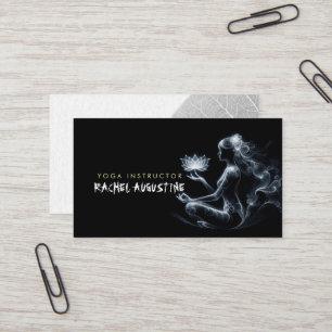 Cartão De Visita Instrutor de Yoga Lotus Pose de Meditação Névoa Ra