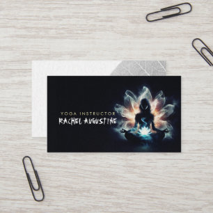 Cartão De Visita Instrutor de Yoga Pose de Meditação Flor de Lótus 
