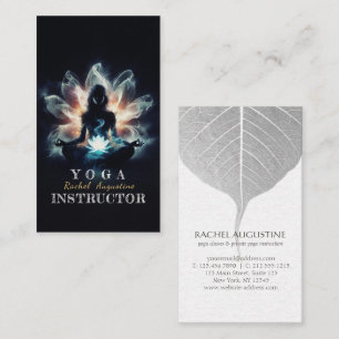 Cartão De Visita Instrutor de Yoga Pose de Meditação Lótus Névoa Ra