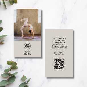 Cartão De Visita Instrutor de Yoga Professor Logotipo Personalizado