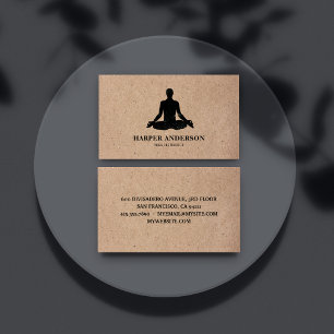 Cartão De Visita Instrutor de Yoga Rustic Kraft