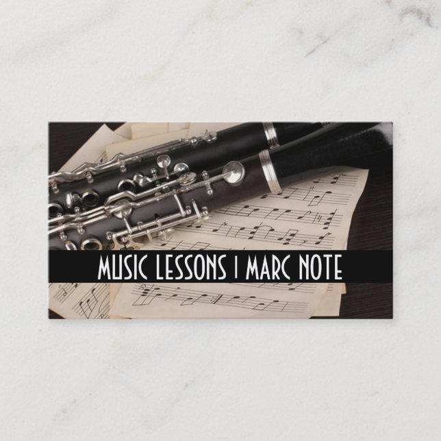 Cartão De Visita Instrutor Fluit Lessons Music Instruments (Frente)