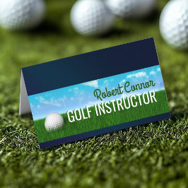 Cartão De Visita Instrutor Golf Golfer Lessons Tour Grass & Sky