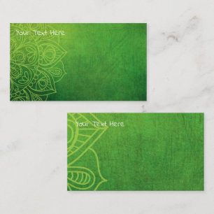 Cartão De Visita Instrutor Green Mandala Minúsculo Body Spirit Yoga