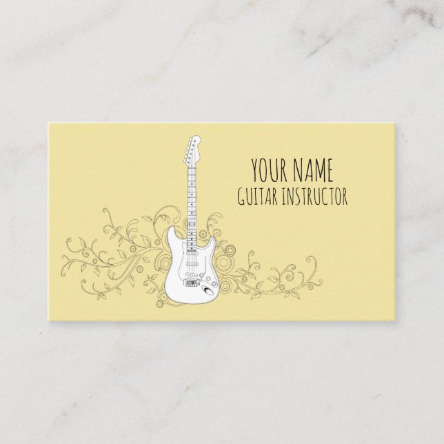 Cartão De Visita Instrutor Guitarrista Músico Profissional Guitarri (Frente)
