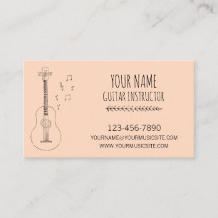 Cartão De Visita Instrutor Guitarrista Músico Profissional Guitarri