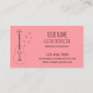 Cartão De Visita Instrutor Guitarrista Músico Profissional Guitarri