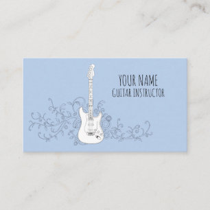 Cartão De Visita Instrutor Guitarrista Músico Profissional Guitarri