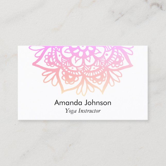 Cartão De Visita Instrutor Pastel Mandala Yoga (Frente)