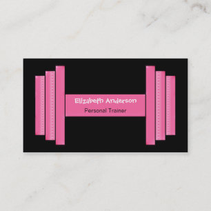 Cartão De Visita Instrutor pessoal cor-de-rosa e preto moderno
