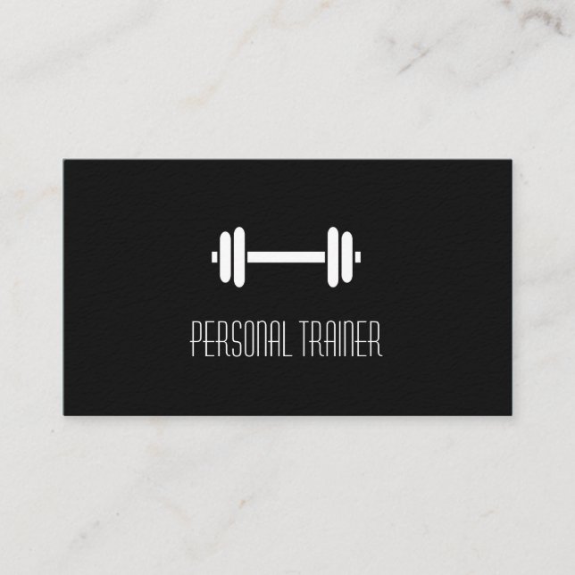 Cartão De Visita Instrutor pessoal da malhação moderna preta (Frente)