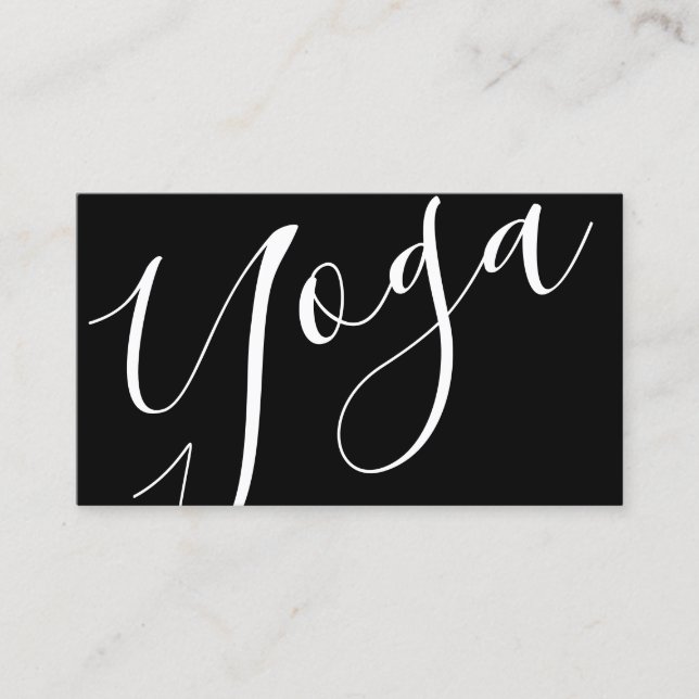 Cartão De Visita Instrutor Professional Modern Black Yoga (Frente)