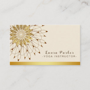 Cartão De Visita Instrutor Yoga Classic Mandala Lotus Floral Busin