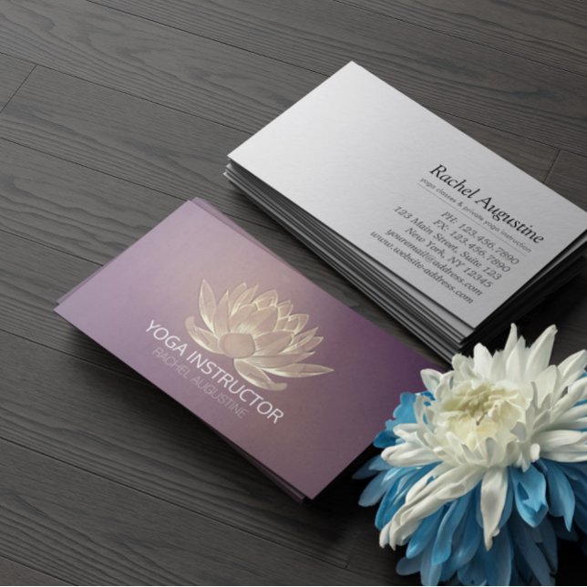 Cartão De Visita Instrutor YOGA Meditation Reiki Purple Dourado Lot (Criador carregado)