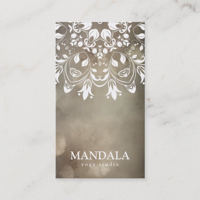 CARTÃO DE VISITA INSTRUTOR YOGA PERSONALIZADO DO LOGOTIPO MANDALA (Frente)