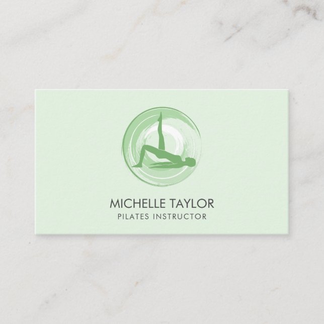 Cartão De Visita Instrutor Yoga pilates Malhação moderno Namaste Bu (Frente)