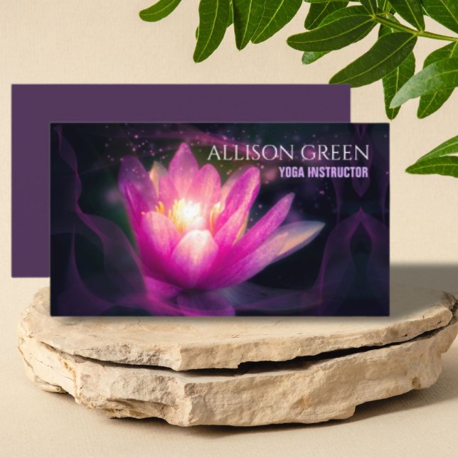 Cartão De Visita Instrutor Zen Lotus Meditação Espiritual Yoga (Zen Lotus Spiritual Meditation Yoga Instructor Business Card)