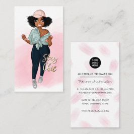 Cartão De Visita Instrutora de Fitness Afro Fashion