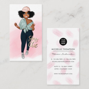 Cartão De Visita Instrutora de Fitness Afro Fashion