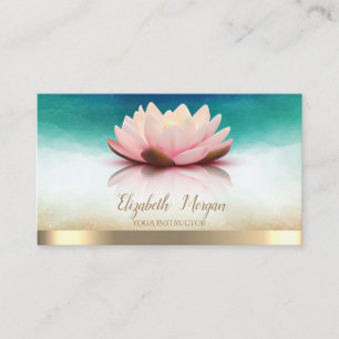 Cartão De Visita Instrutora de Yoga Elegante Lotus