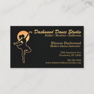 Cartão De Visita Instrutora do Dance Studio Luz Dourada