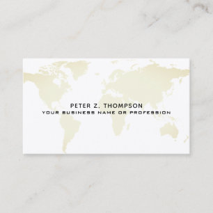 Cartão De Visita international bege pálido do mapa do mundo
