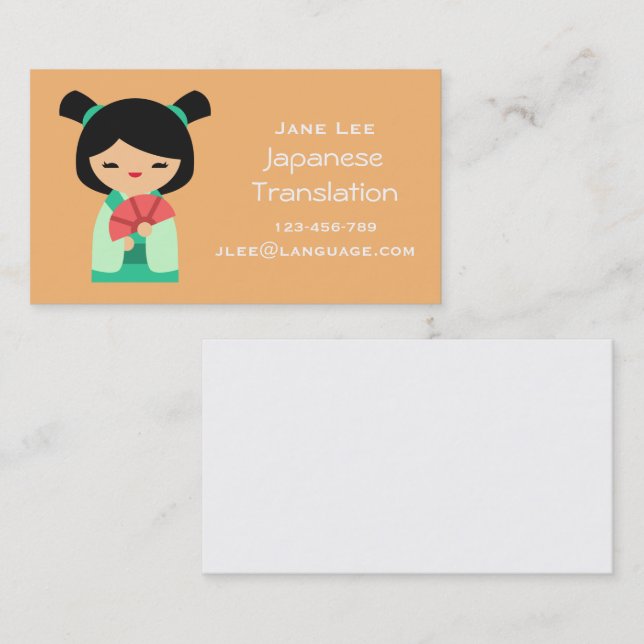 Cartão De Visita intérprete em língua tradutora japonesa (Frente/Verso)
