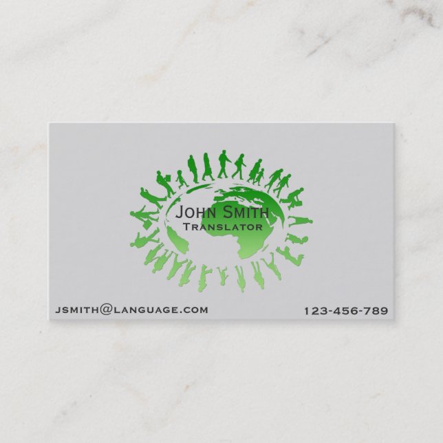 Cartão De Visita Intérprete Freelance da língua do tradutor (Frente)
