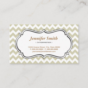 Cartão De Visita Intérprete - Simple Jasmine Chevron