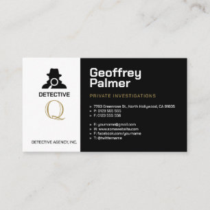 Cartão De Visita Investigações Privadas Detetive Professional