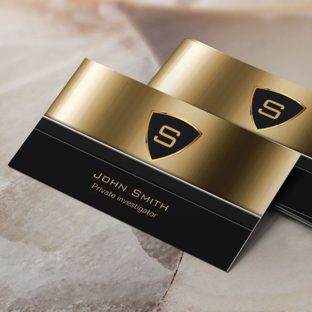 Cartão De Visita Investigador Dourado Real (Criador carregado)