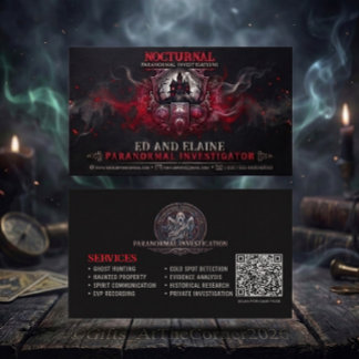 Cartão De Visita Investigadores Paranormais Casa Assombrada Gótica