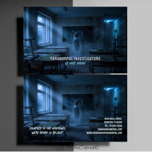 Cartão De Visita Investigadores Paranormais Sala de Aula Assombrada