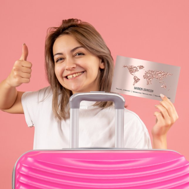 Cartão De Visita Investimentos Financeiros Rosa de Viagem de Casame (Criador carregado)