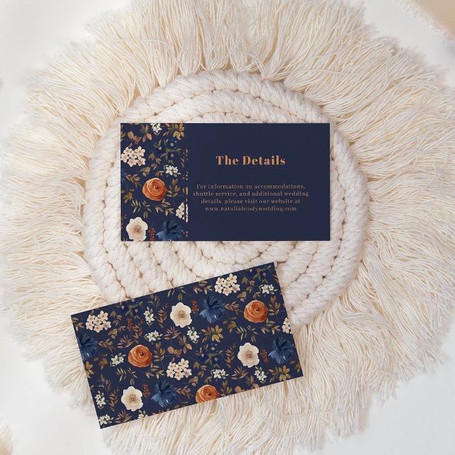 Cartão De Visita Invólucro de Detalhes do País Francês Azul Rust Ca (Criador carregado)