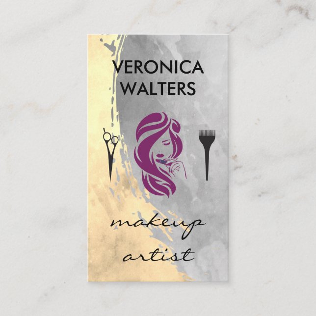 Cartão De Visita Invólucro e Cabelo Contemporâneos (Frente)