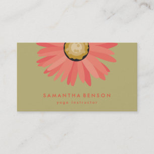 Cartão De Visita Ioga do logotipo da Daisy Flower Elegante